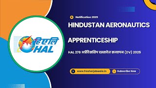 Hindustan Aeronautics Limited (HAL) Recruitment 2025 | Apply Online for 278 Apprentice Posts |Latest