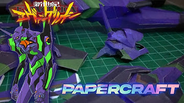 How to make Neon Genesis Evangelion Unit - 01 action figure from paper (Time lapse build papercraft)