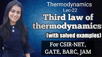 Third law of thermodynamics|Thermodynamics for Csir-Net gate iit-Jam barc| Reaction World