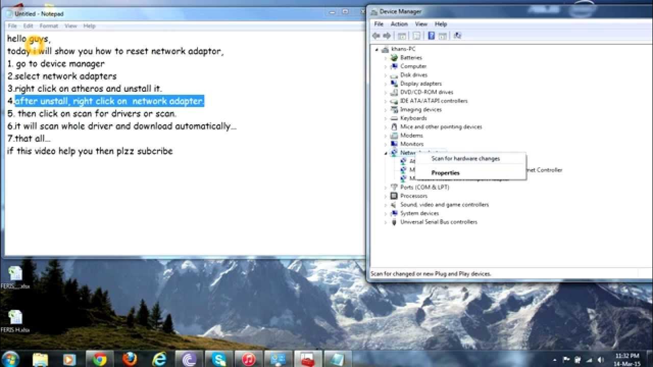 how to reset network adapter in windows 7 YouTube