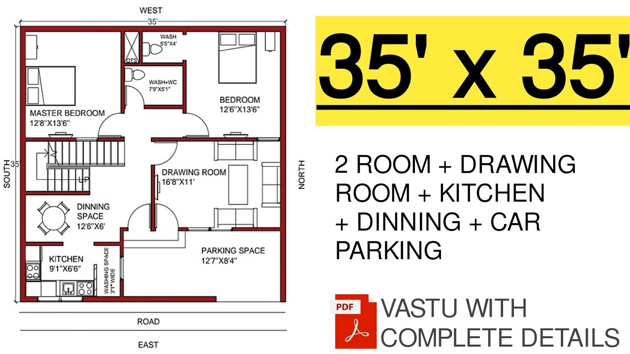 FLOOR PLAN 35*35 35*35 GHAR KA NAKSHA 35 BY 35 HOUSE