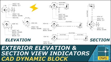 Exterior Elevation and Section View Indicators: AutoCAD Dynamic Block