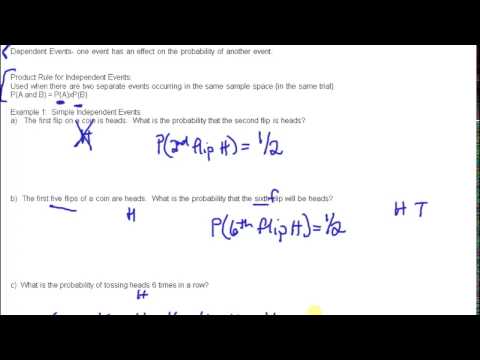 MDM1D 6.4 Dependent and Independent Events Video 1