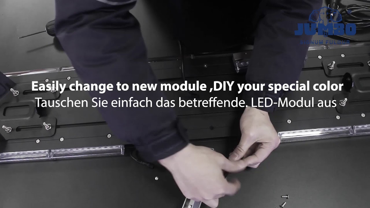 Austausch LED-Module beim Jumbo Signum Fulgur Slim Lichtwarnbalken