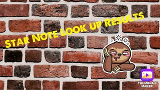 Star Note Lookup
