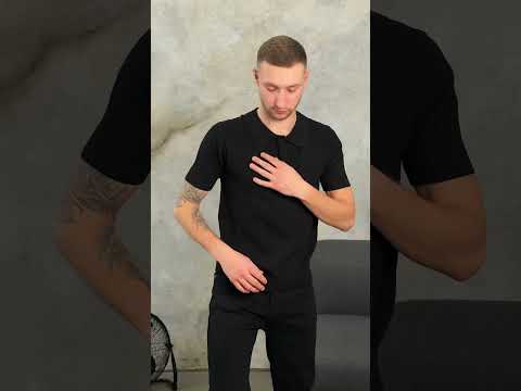 Поло чоловіче Twist біле футболка в’язана з коротким рукавом, видео 1