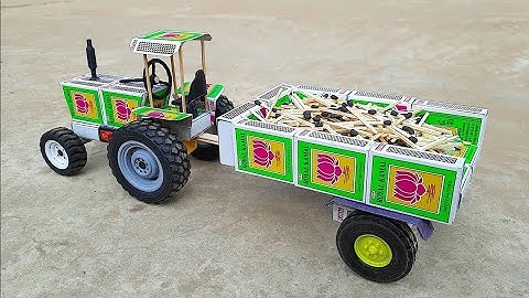 How to make MATCHBOX tractor with Trolley - DC motor Tractor Diy | how to make Diy mini tractor