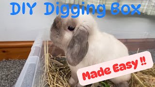 DIY Rabbit Digging Box: Easy & Cheap Boredom Buster #rabbit #bunny #diycrafts #howto #petcare 