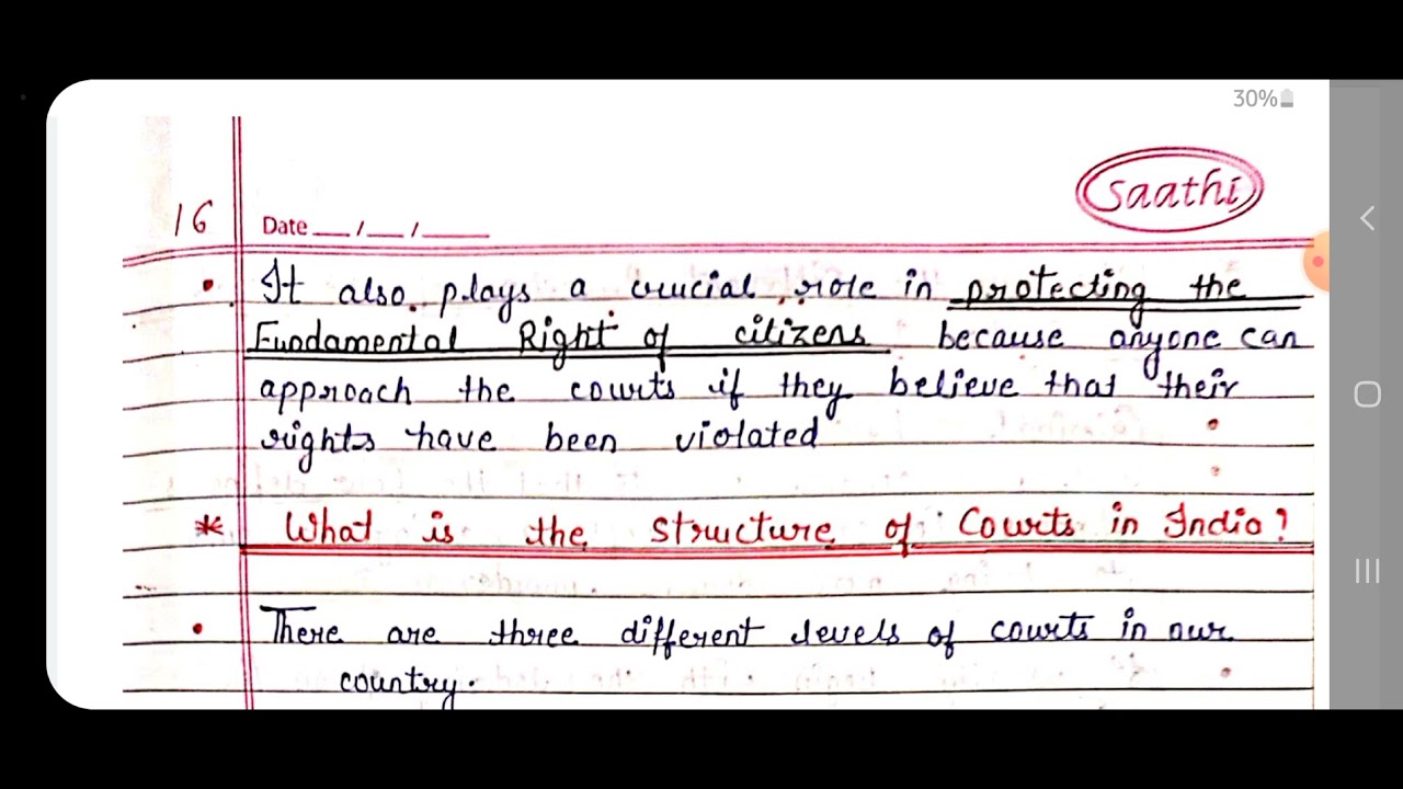 CLASS 8POLITYCHAPTER 5JUDICIARYUPSCHANDWRITTEN NOTES