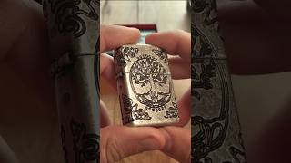 Zippo Tree of Life — Carved in Antique Silver #zippo #lighter #edc