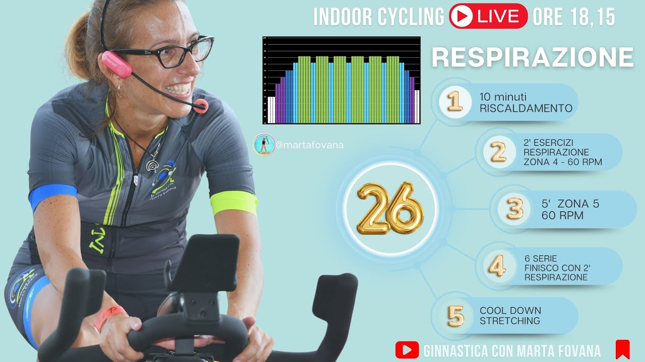 Indoor Cycling Live: Respirazione - Raggiungi i Tuoi Obiettivi con Me! - Lezione Spinning 26