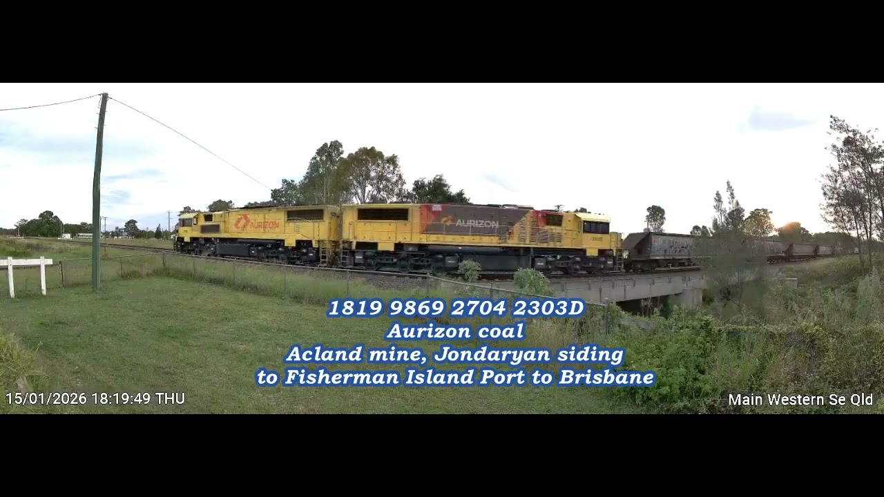 15 Thursday January 2026,  Main Western Line Sth Qld Au, Brisbane  west Charlieville, Thallon