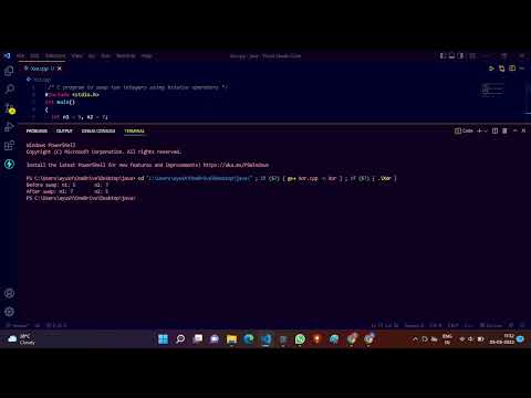 Swapping number using C program using Xor operator  #Xor