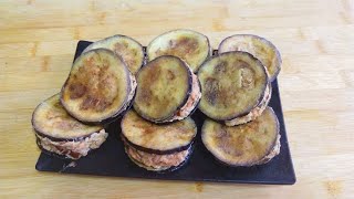 一个茄子半碗肉馅儿，农村妈妈教你炸茄盒，外酥里软，美味好吃