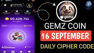 Gemz Daily Cipher & Combo 16 September |Gemz Daily Code | Gemz Daily Combo 16 September |Gemz Cipher