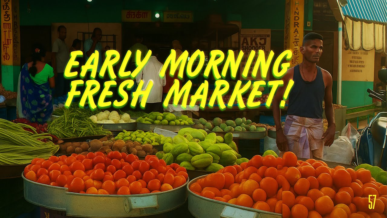 Early Morning at Pollachi Market – Fresh Veggies, Local Vibes & Mohanlal Nostalgia!