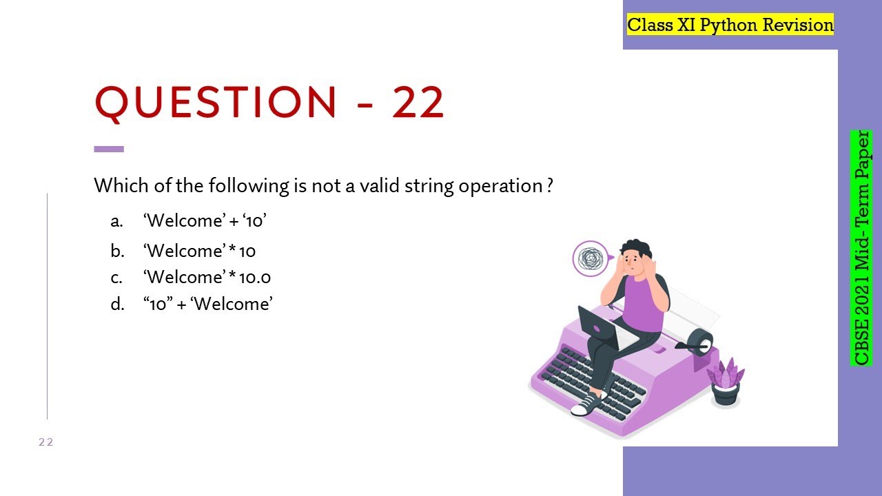 Question - 22 | Class 12th CBSE 2021 Computer Science Mid-Term Paper ...