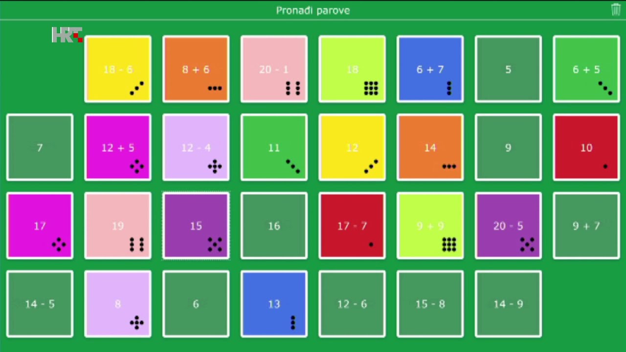 1. RAZRED - ZBRAJANJE I ODUZIMANJE DO 20, IGRA