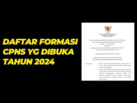 CATAT TANGGAL PENDAFTARAN CPNS 2024 &amp; FORMASI YANG AKAN DIBUKA ‼️