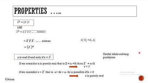 complex numbers properties purely real  purely imaginary
