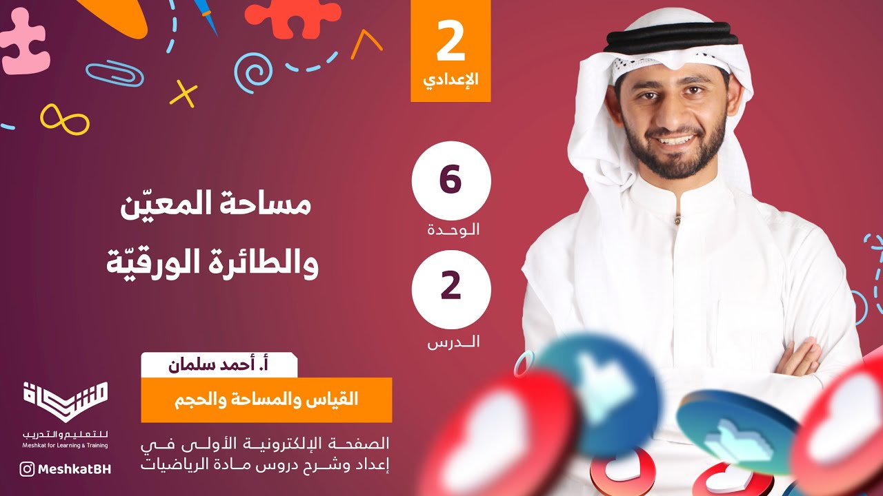 الثاني الإعدادي| 0602 مساحة المعيّن والطائرة الورقية