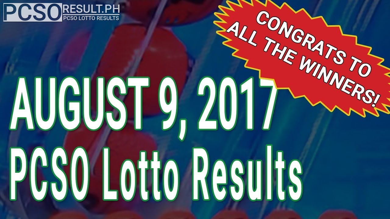PCSO Lotto Results Today August 9, 2017