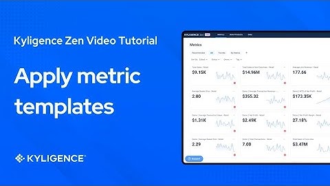 Kyligence Zen Tutorial: Apply Metrics Template