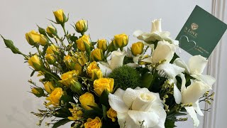 White and yellow flower arrangement @Nlove