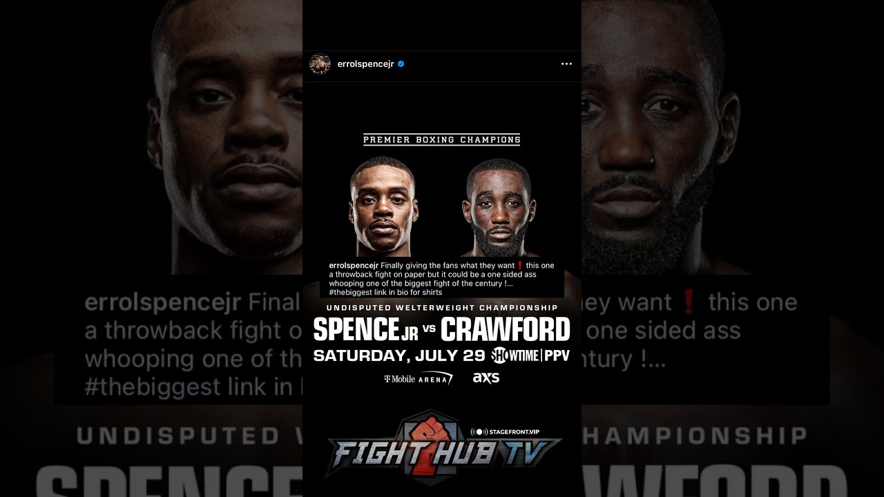 ERROL SPENCE JR PROMISES ONE-SIDED WHOOPING VS TERENCE CRAWFORD ON JULY 29TH!