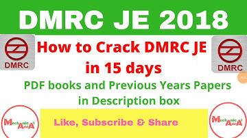 How to Crack DMRC JE 2018 in 15 days,Exam Pattern,Preparation Strategy,Study Material free download