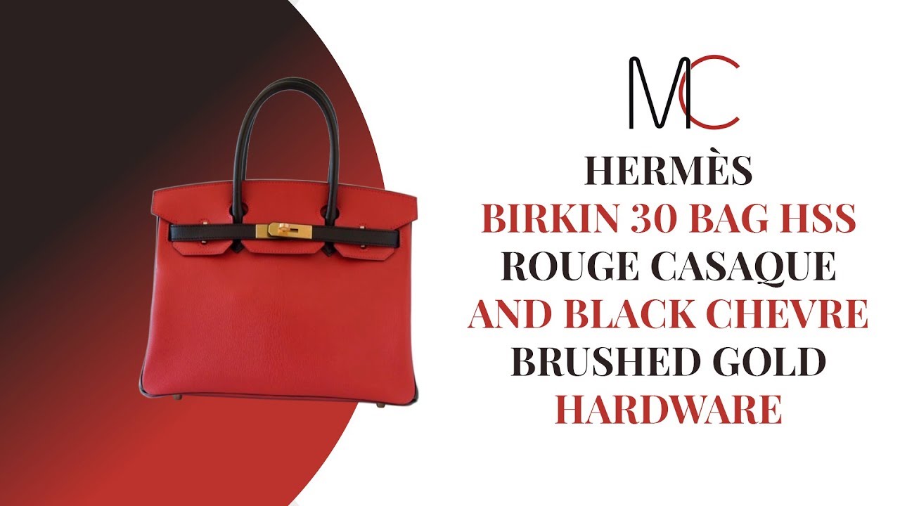 Hermes Birkin HSS 25 Bag Noir / Rouge Casaque Chevre Brushed Gold Hard –  Mightychic