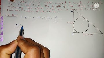 ABC is a right angled triangle. A Circle is inscribed in it. Find the radius of the circle. | Maths
