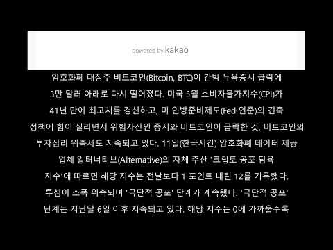   COINREADERS 비트코인 최악 인플레에 투심 꽁꽁 공포 탐욕 지수 12