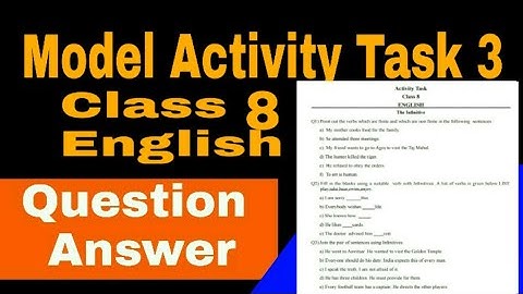 Model Activity task part 3 class 8 english Wbbse west bengal board assignment