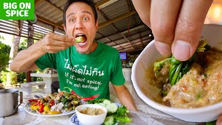 $1.52 Thai Plant Based Buffet! Can’t Stop Eating Cashew Chili Dip 🌶️  | Nan, Thailand