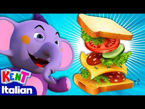 Cosa c'è nel panino? 🍅🧀🥬 | Video educativi divertenti per bambini | Kent l'elefante