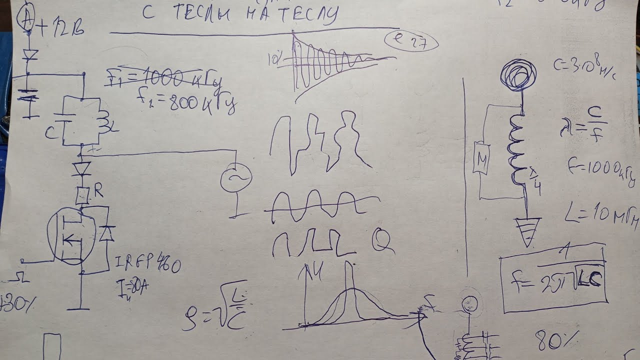 Передача энергии с теслы на теслу. Настройка резонанса. Классический способ. Теория. Часть 1.
