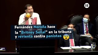 Gerardo Fernández Noroña hace la “Britney Señal” en la tribuna y revienta contra panistas