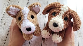 🐶Собачка С Длинными Ушами Из Плюшевой Пряжи Вязаная Крючком👍Crochet Dog🐶Häkelhund