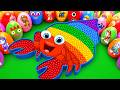 Satisfying ASMR | Making Hermit Crab Foam Beads Bathtub by Mixing SLIME Mystery Eggs CLAY Coloring