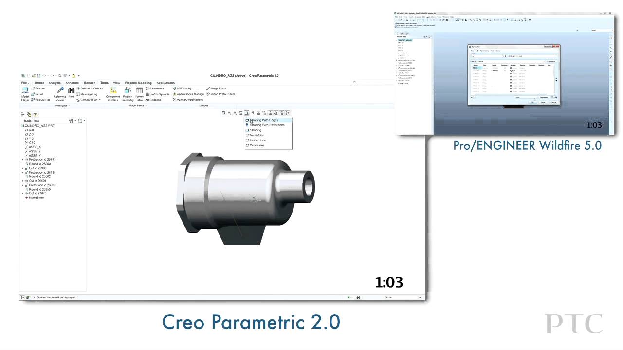 CREO vs. PRO/Engineer - битва гигантов. Ленточный интерфейс - YouTube