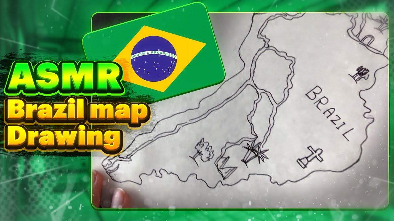 ASMR Ink Drawing – Brazil Map