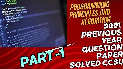 PPA previous year question paper solved | (2021) ccsu | bca sem 1 part-1| sec-A