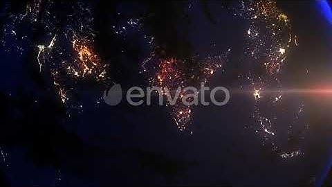 Realistic Earth Zoom In Night Lights Clouds India Mumbai | Motion Graphics - Envato elements