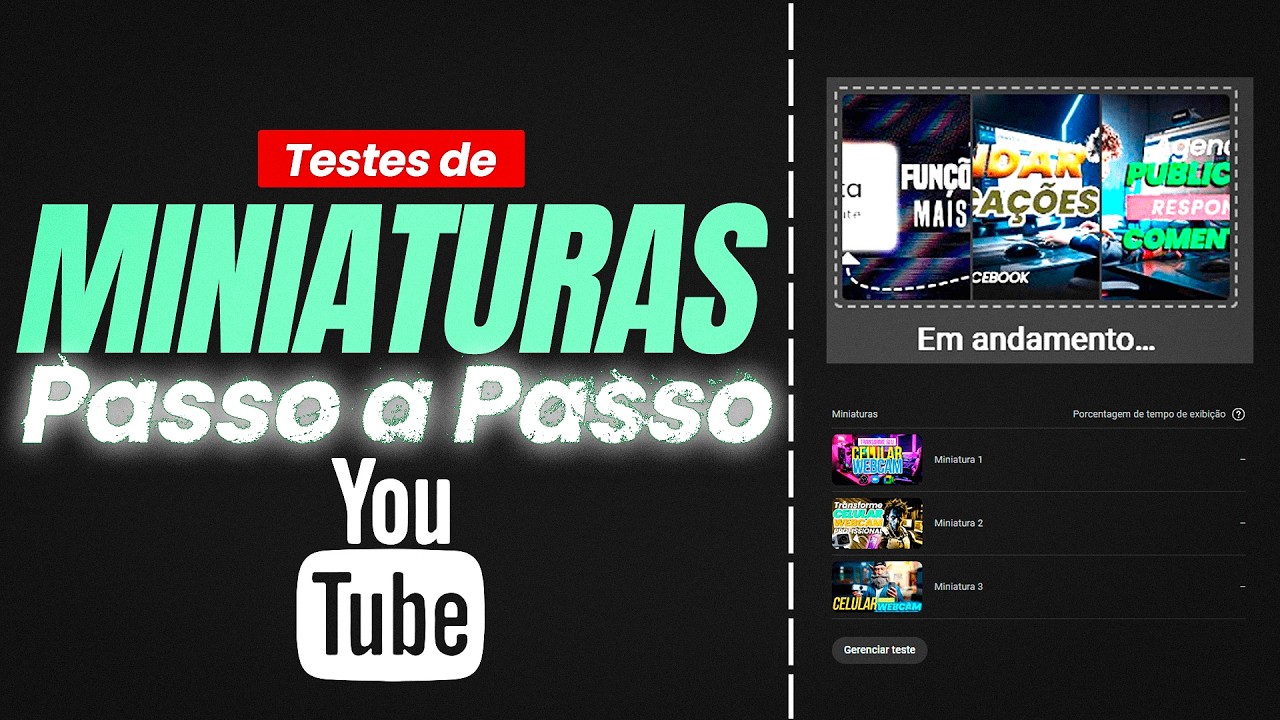 Nova Funcionalidade no Youtube TESTE A/B de Thumbnail Até 3 Miniaturas ...