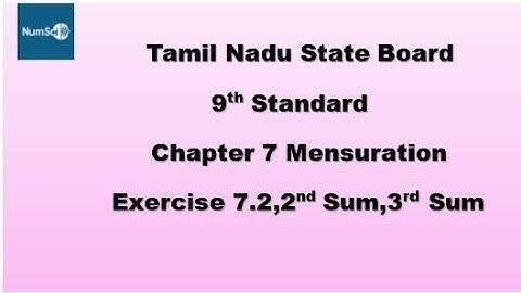 Tn 9th Maths Chapter 7 Mensuration Exercise 7.2,2nd Sum and 3rd Sum #9thmaths #9thmathschapter7