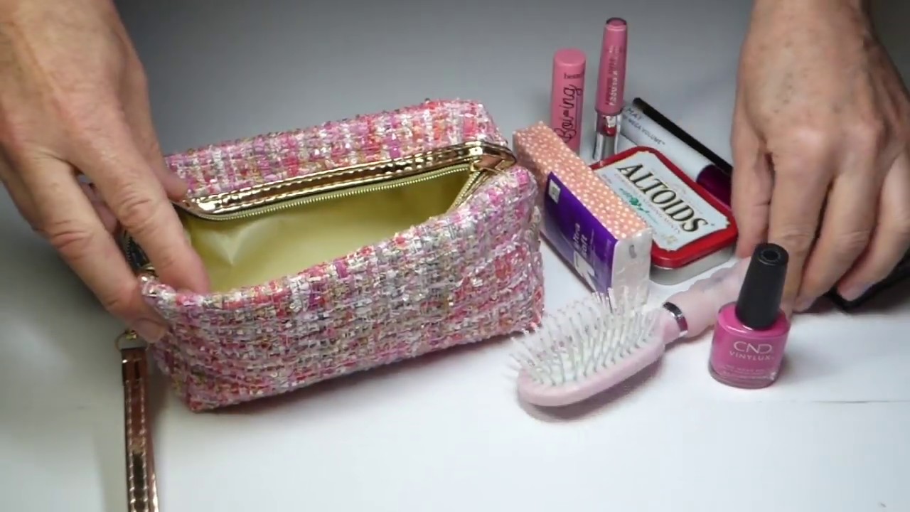 Parisian Pink Tweed Cosmetic Bag