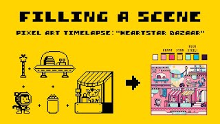 How to Fill a Scene | Pixel Art Timelapse ("HeartStar Bazaar") screenshot 5