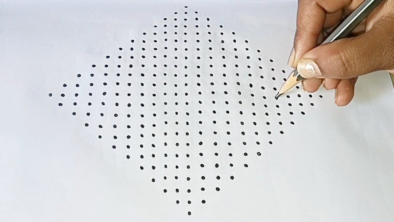 23*1 dots simple rangoli design | easy chukkalaa mugguluuu | simple chukkalaa mugguluuu 