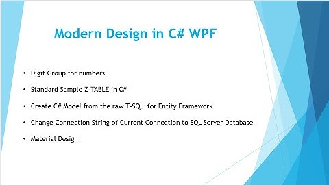 Modern Design in C# WPF